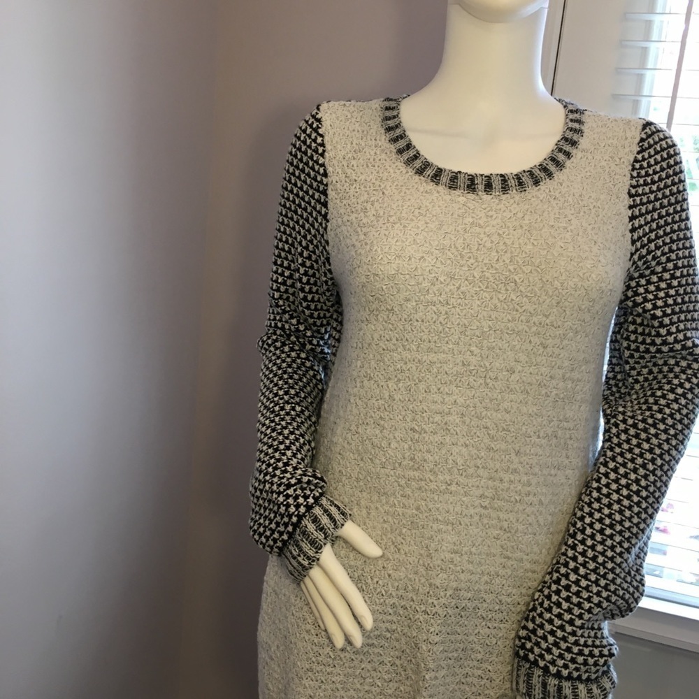 Style & Co Womens Size M Long Sleeve Cardigan Black Gray Cable Knit Sweater - Picture 2 of 10